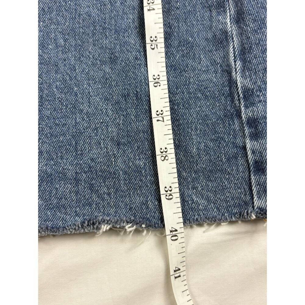 NA-KD Denim Maxi Skirt Contrast Panel Raw Hem Stretch Jean Women's M EU 40 - Picture 10 of 13